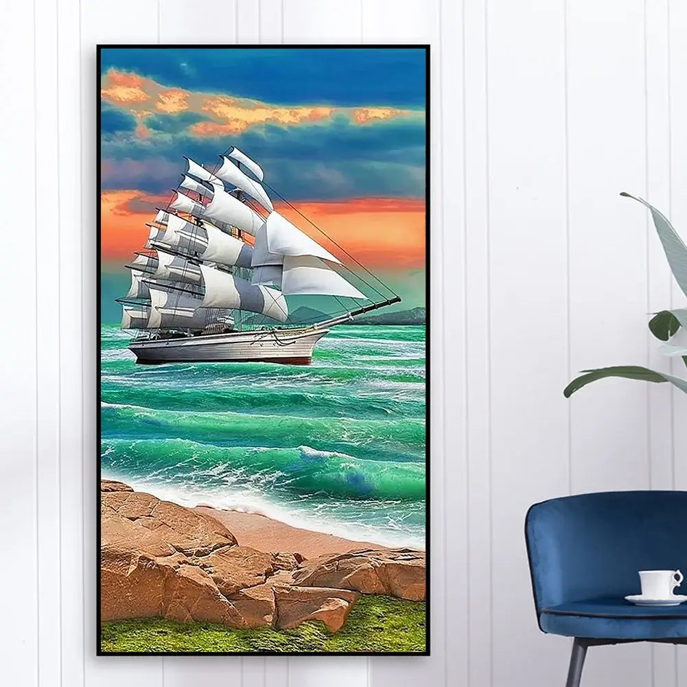 Sailboat Big Size Diamond Painting