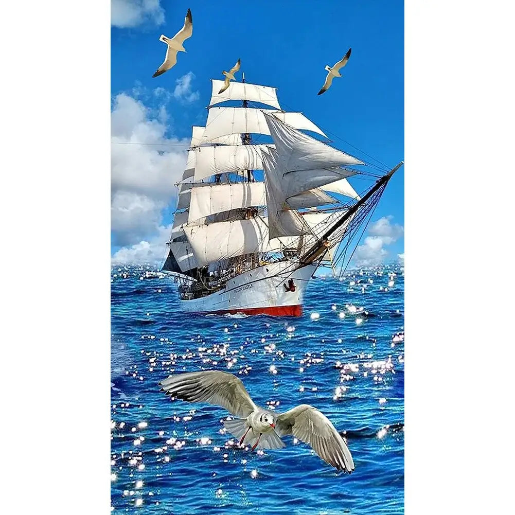 Big Size Diamond Painting - Full Round / Square - Sailboat B (40*70cm)
