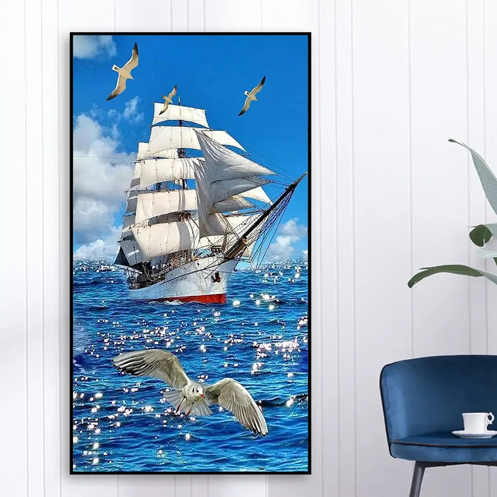 Sailboat Big Size Diamond ART