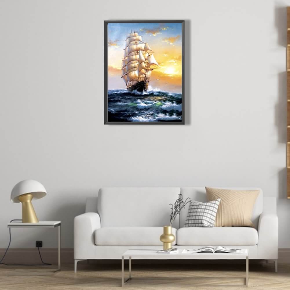 Sailboat Full Round / Square Drill Diamond Painting Kit