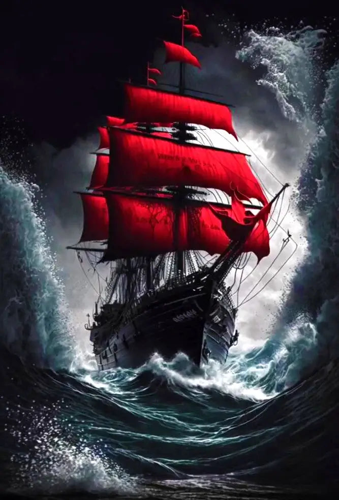 Sailboat In Storm diamond painting