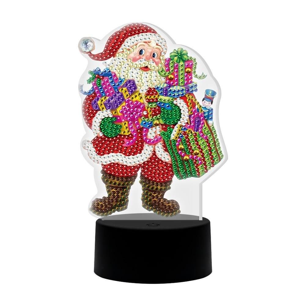 DIY Santa Claus Diamond Painting Led Table Lamp Ornament Kit