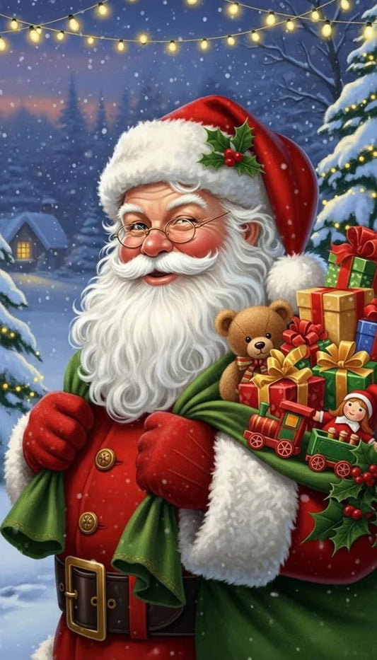 DIY Merry Christmas Diamond Painting Kit - Full Round / Square - Santa Claus