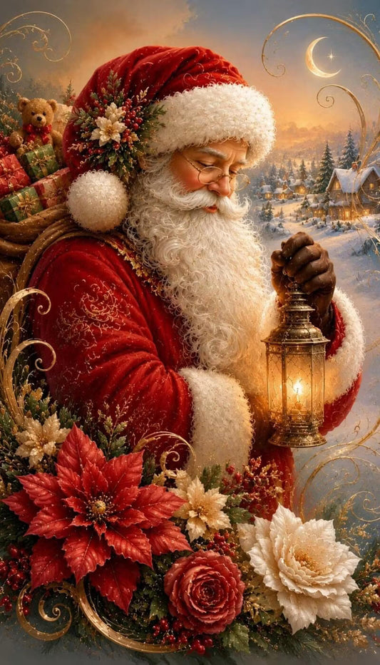 DIY Merry Christmas Diamond Painting Kit - Full Round / Square - Santa Claus C