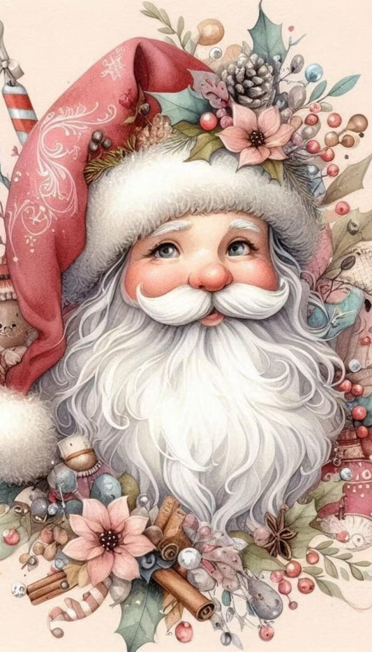 DIY Merry Christmas Diamond Painting Kit - Full Round / Square - Santa Claus E