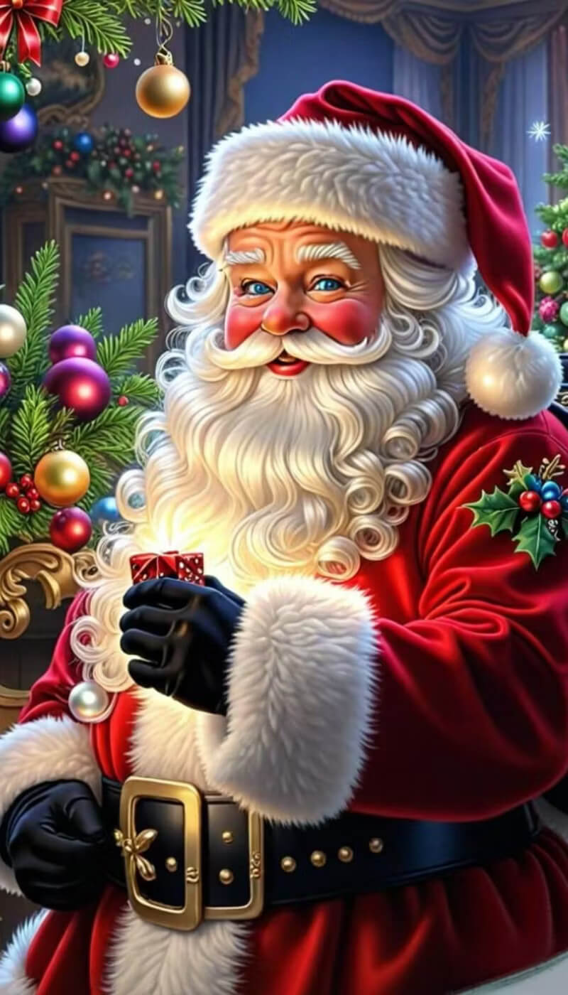 DIY Merry Christmas Diamond Painting Kit - Full Round / Square - Santa Claus B