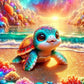 5D DIY Diamond Painting - Full Round / Square - Colorful Sea Turtle