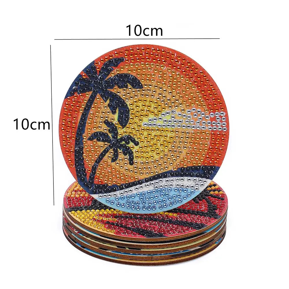seaside diamond painting cup coaster size