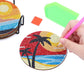 seaside diamond painting cup coaster