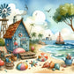 5D DIY Diamond Painting - Full Round / Square - Seaside House