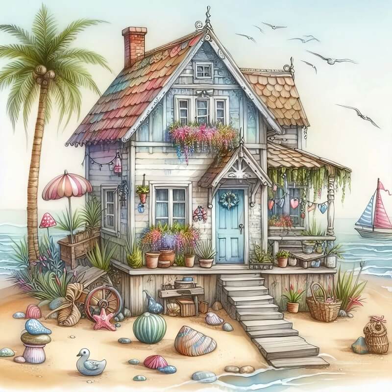 Seaside House Diamond Painting