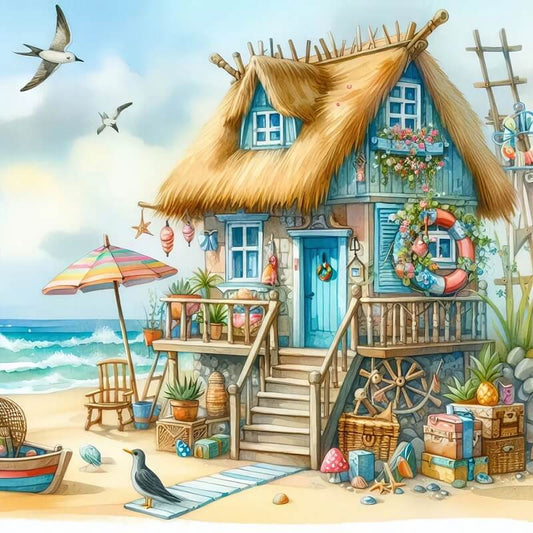 5D Seaside House Diamond Painting Kit
