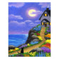 Diamond Painting - Full Round / Square - Moon Night Seaside Scenery