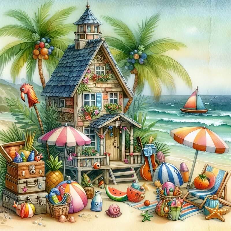 Seaside House 5D DIY Diamond Painting Kit