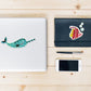 shark and clown fish diamond painting mosaic adhesive stickers