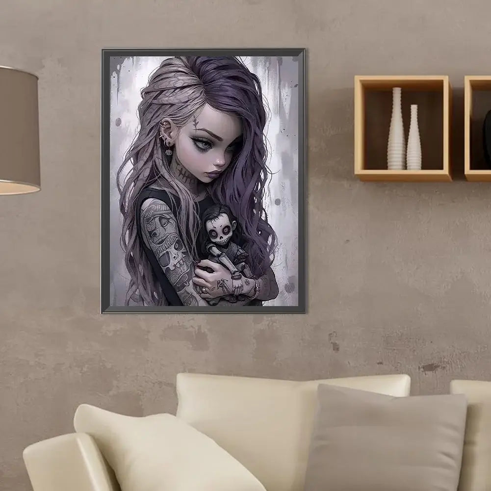 Silent Girl B 5D DIY Halloween Diamond Painting Kit