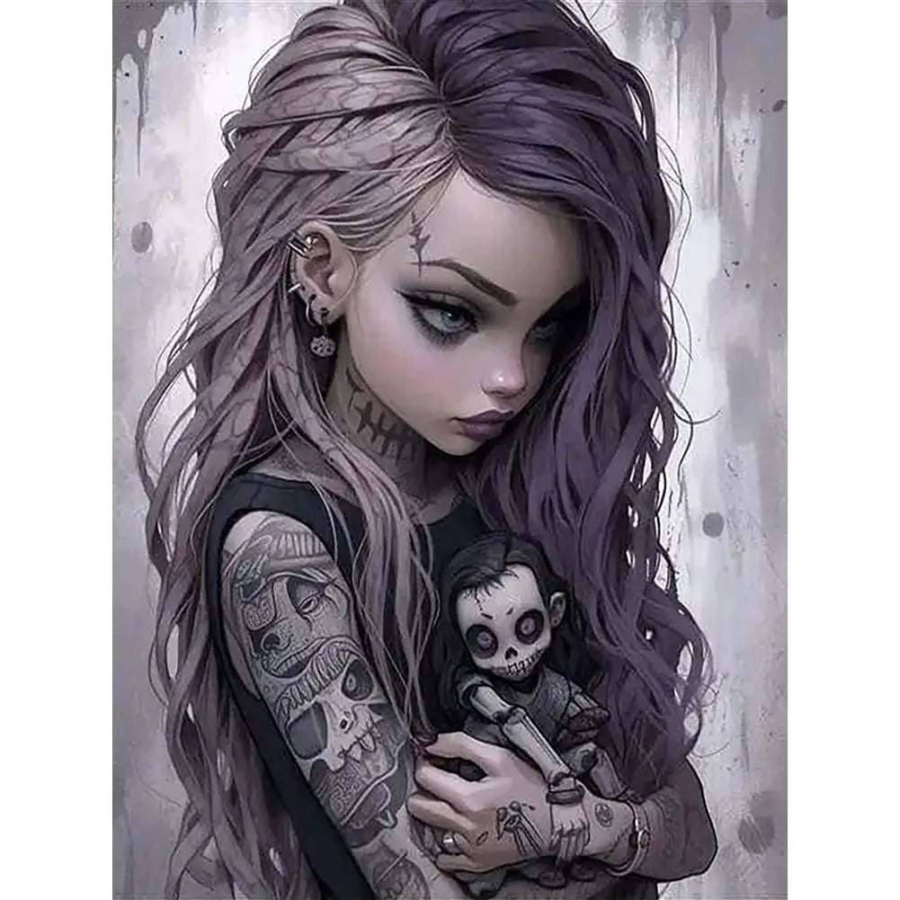 5D DIY Halloween Diamond Painting - Full Round / Square - Silent Girl B