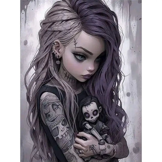 5D DIY Halloween Diamond Painting - Full Round / Square - Silent Girl B