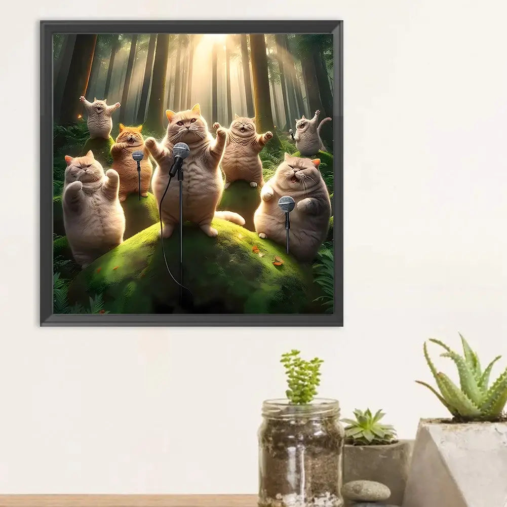 5D DIY Singing Cats Diamond Painting Kit