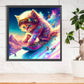 Skiing Cat DIY Diamond Painting Kit