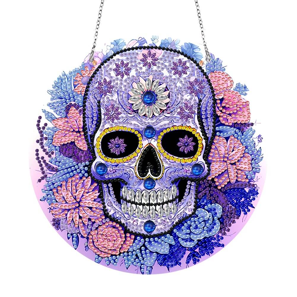 DIY Diamond Painting Vintage Hanging Ornament - Skull