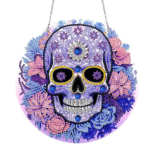 DIY Diamond Painting Vintage Hanging Ornament - Skull