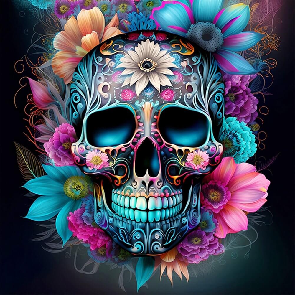 skull halloween diamond painting kit