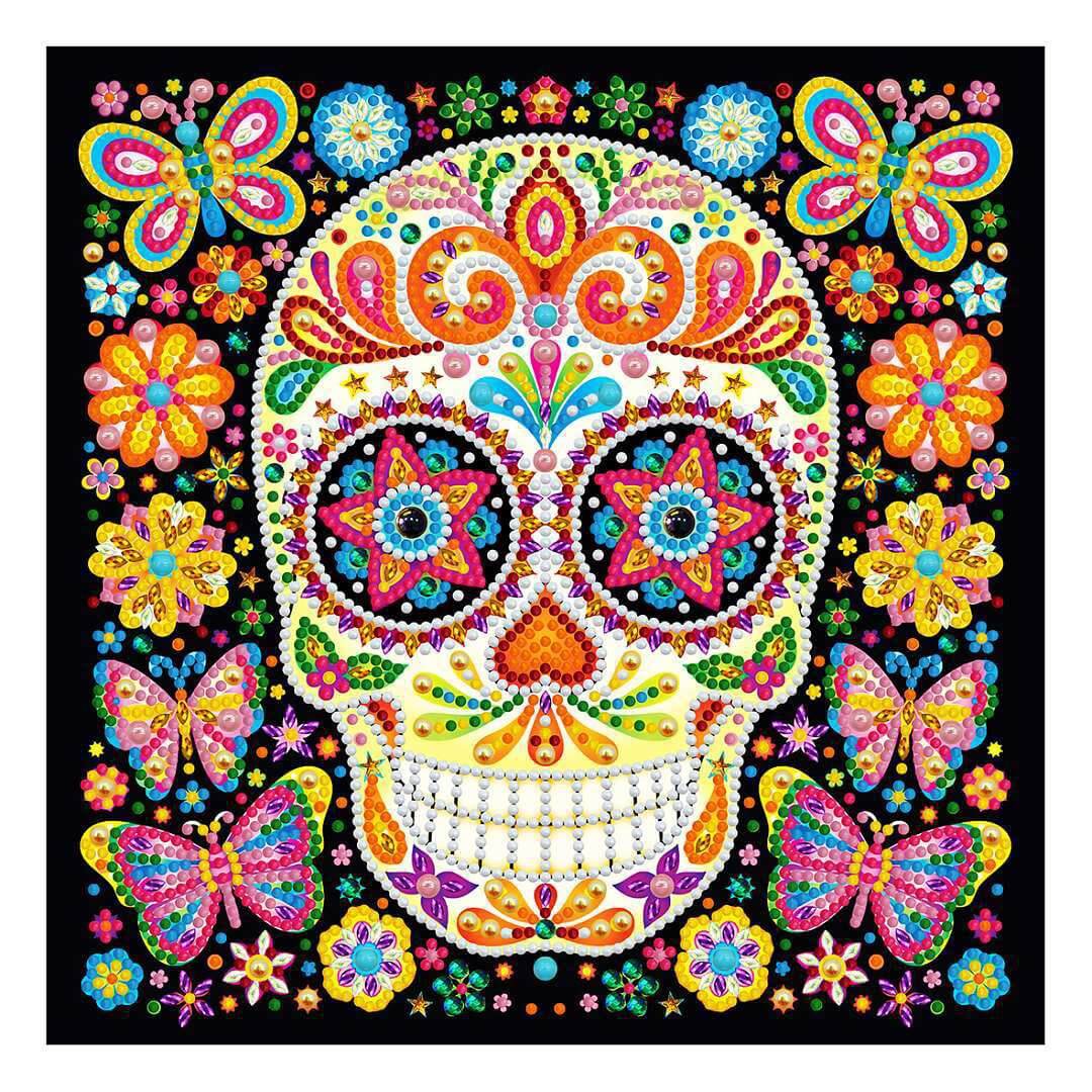 Luminous Diamond Painting - Crystal Rhinestone - Halloween Skull B