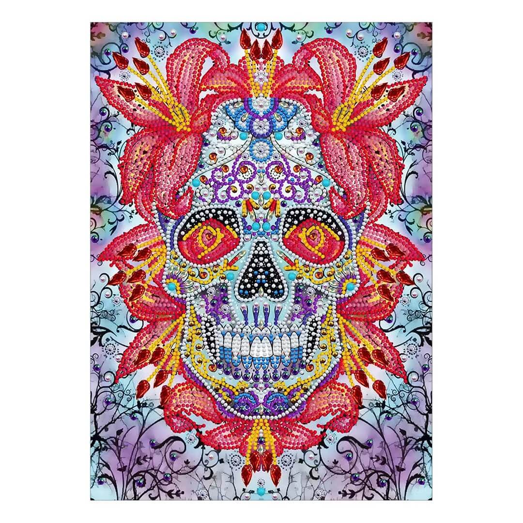 Luminous Diamond Painting - Crystal Rhinestone - Halloween Skull C