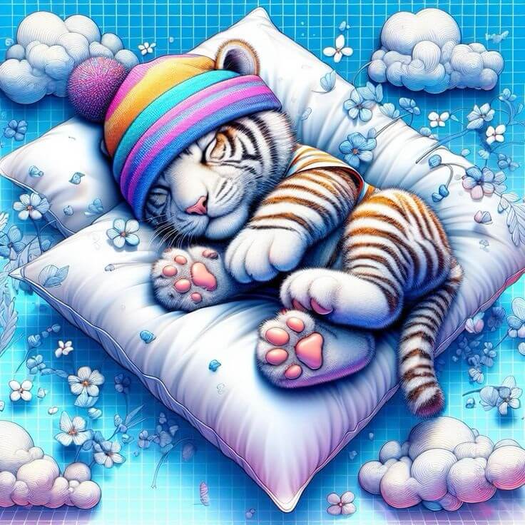 Sleeping Tiger Diamond Painting