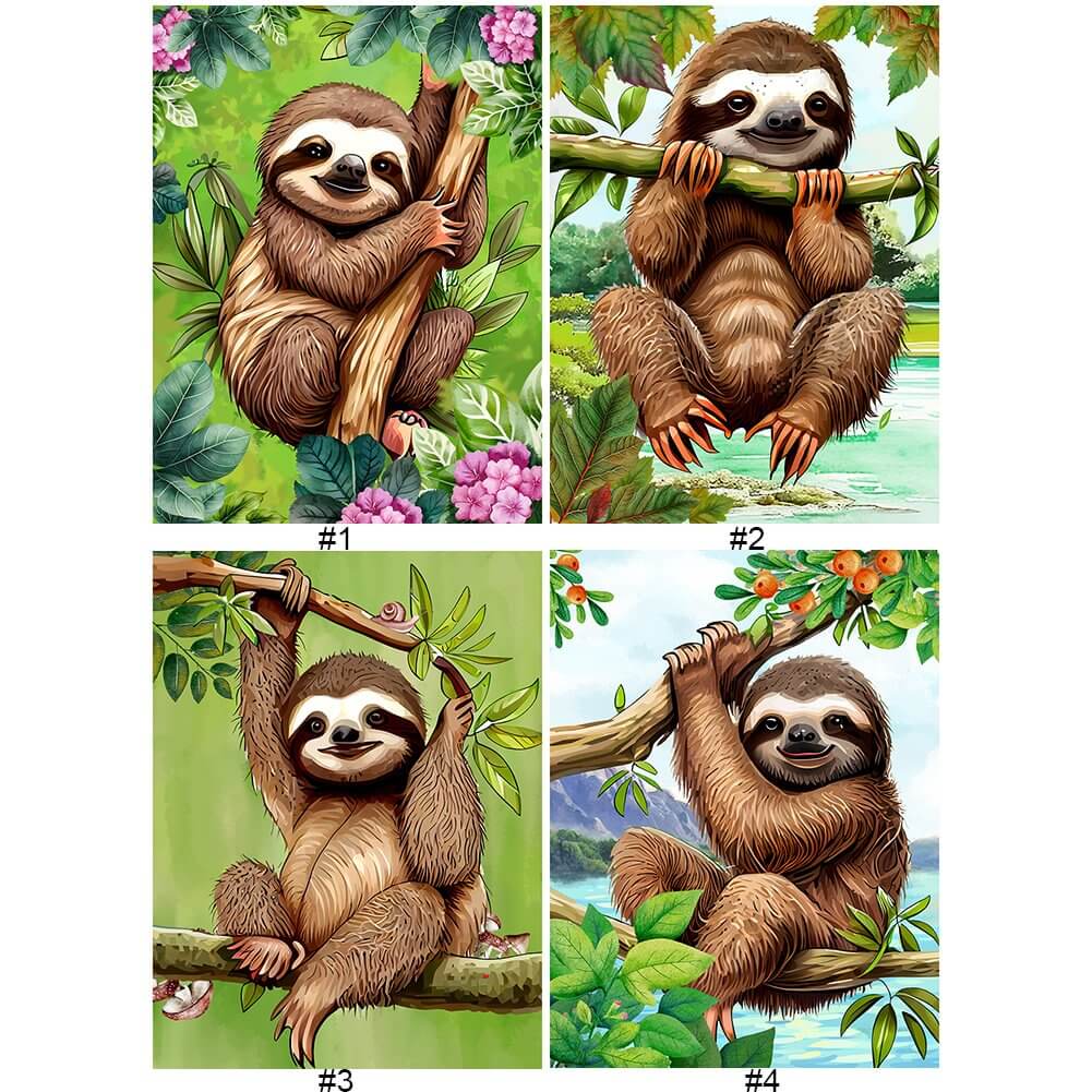 sloth full round square diamond art kits