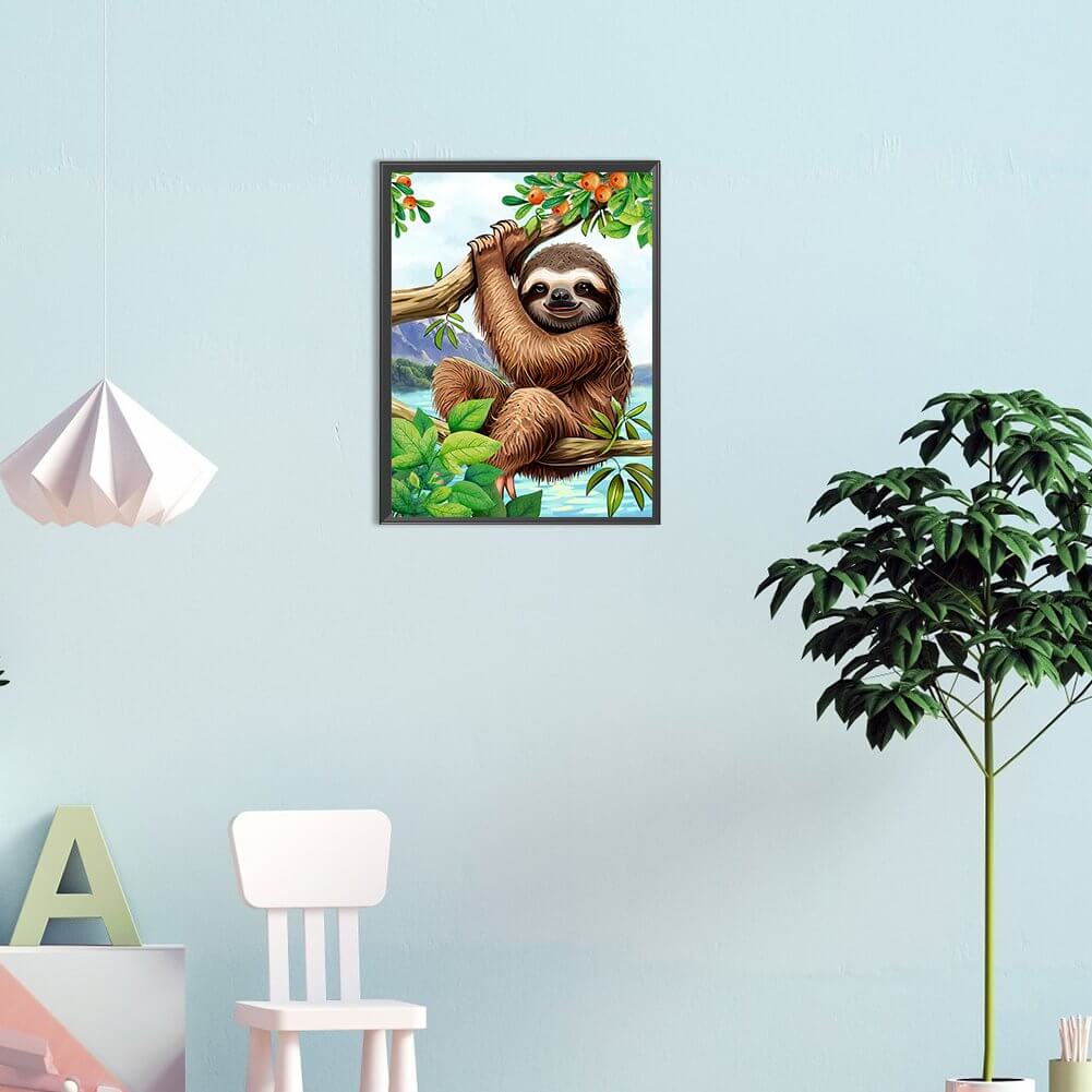 sloth full round square diamond art