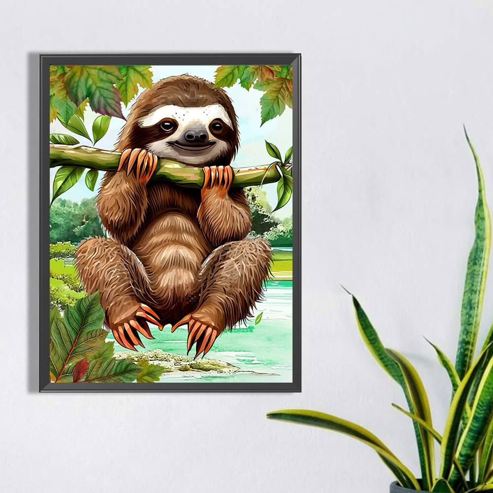 sloth full round square diamond painting
