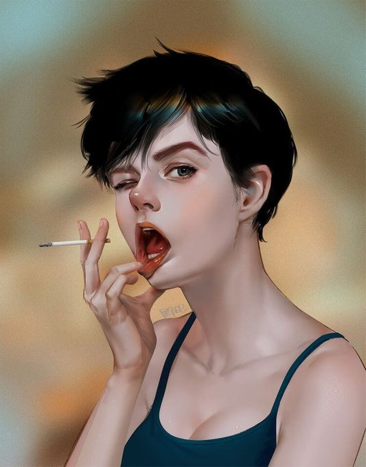    smoking girl 5D full drill diamond art