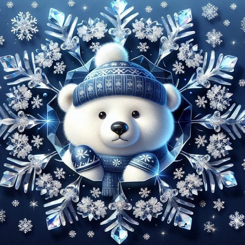 5D DIY Snow Bear Diamond Painting