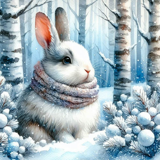 5D DIY Diamond Painting Kit - Full Round / Square - Snow Bunny