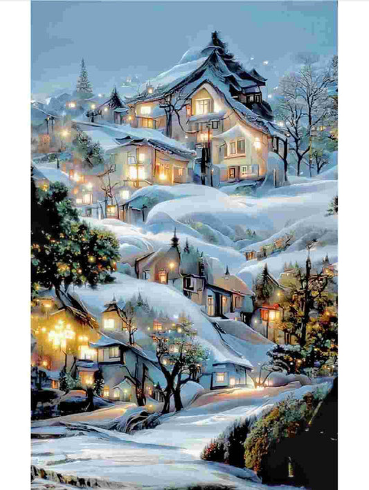 5D DIY Bird Diamond Painting Kit - Full Round / Square - Snow House