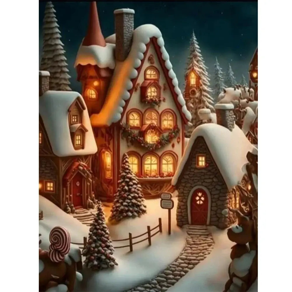 5D DIY Diamond Painting - Full Round / Square - Snow House B