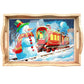 DIY Diamond Painting Decor Wooden Food Tray - Snow Train