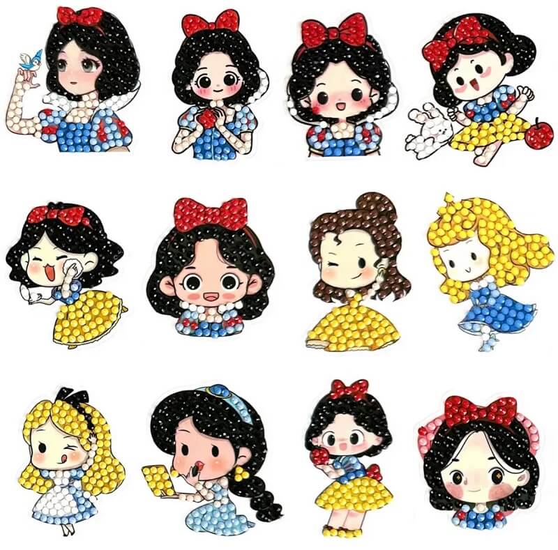 snow white diamond painting stickers kit