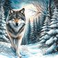 5D DIY Diamond Painting Kit - Full Round / Square - Snow Wolf
