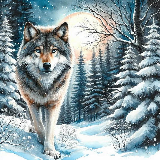 5D DIY Diamond Painting Kit - Full Round / Square - Snow Wolf