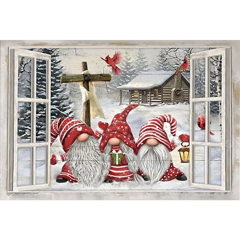 Snowy Day Gnome 5D DIY Diamond Painting 