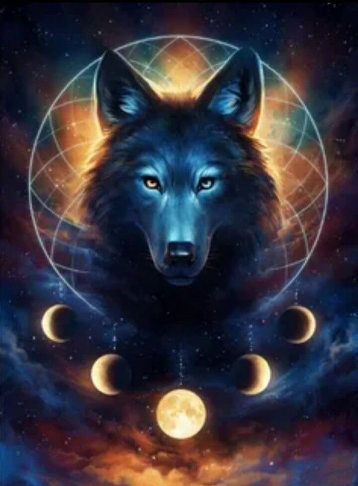 space wolf 5d diy diamond painting kit