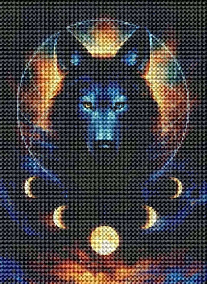 space wolf full drill diamond painting kit