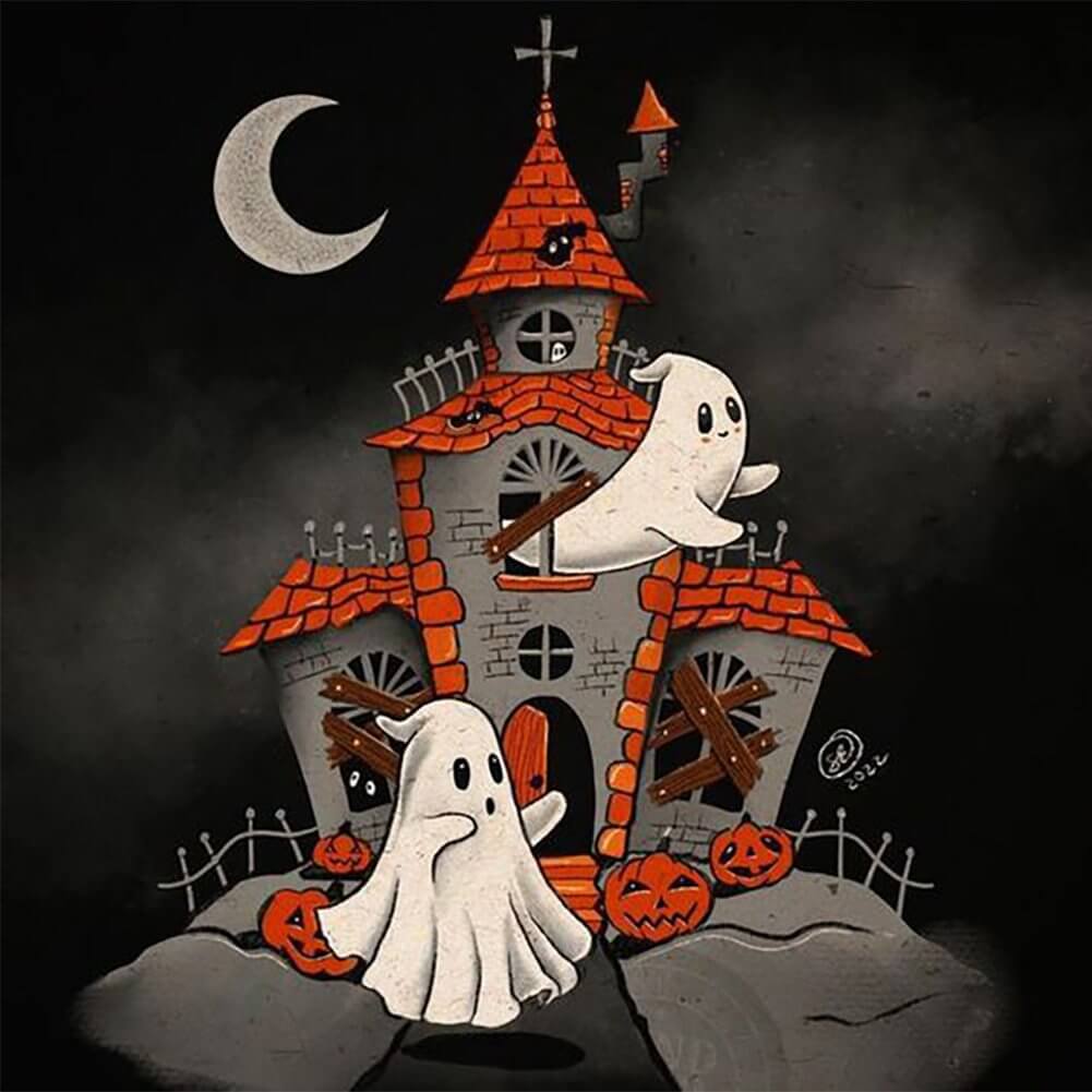 5D DIY Diamond Painting Kit - Full Round / Square - Spooky Castle