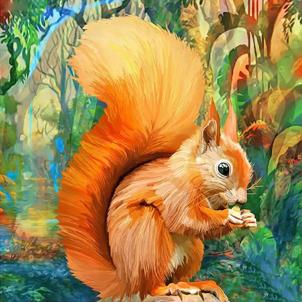 Yellow Diamond Painting - Full Round / Square - Squirrel