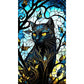Diamond Painting - Full Round / Square - Stained Glass Black Cat (40*70cm)