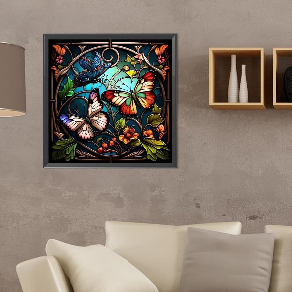 Stained Glass Butterflies 5D DIY Diamond Painting Kit