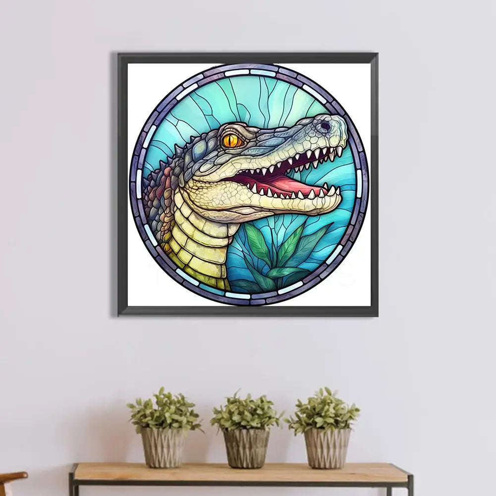 Stained Glass Crocodile Diamond Painting